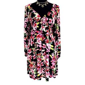 ROXY ~ Women’s Hawaiian Floral Dress or Cover-Up Elastic Stretch size M
